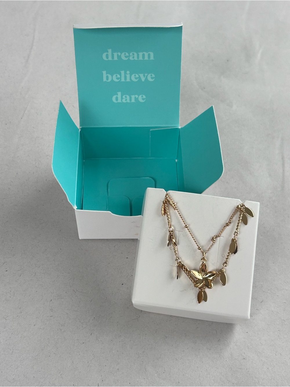 Disney Origami Owl Gold Plumeria Double Layer Necklace NEW in Box